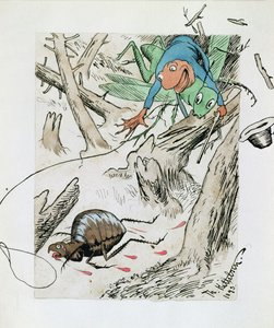 Loppejakt i urskogen av Theodor Kittelsen
