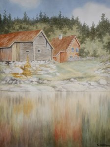 Fra Gopledal i Farris (akvarell på papir) av Theodor Kittelsen