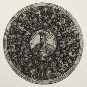 Design for et fat med medaljonger av Theodor de Bry
