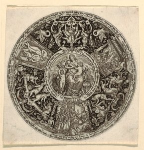 Design for en gravert Tazza med en allegori om veldedighet av Theodor de Bry