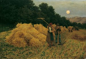 Måneoppgang etter høsting I av Theodor von Hormann