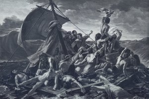 Medusas flåte (litho) av Theodore (after) Gericault
