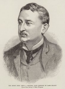 Høyre ærede Cecil J Rhodes, avdøde premier for Cape Colony av Theodore Blake Wirgman