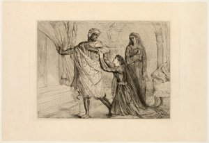 Bort!, tallerken syv fra Othello av Théodore Chassériau