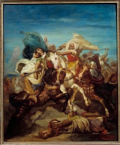 Battle of Arab Horsemen-maleri av Theodore Chasseriau (1819-1856) 1856 Søn. 0,65x0,54 m av Théodore Chassériau