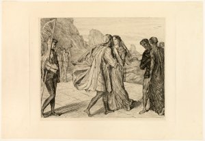 O My Fair Warrior!, tallerken fem fra Othello av Théodore Chassériau