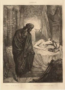 Othello-suite: nr. 11 (akt 5, scene 2: Othello ved Desdemonas seng) av Théodore Chassériau