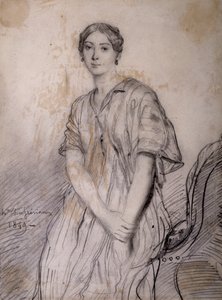 Portrett av Alice Ozy (Julie, Justine Pilloy), skuespillerinne (1820-1893) av Théodore Chassériau