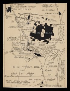 Kart over Knossos-bygninger rundt palasset, rundt 1903 av Theodore Fyfe