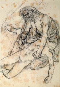 En far som holder sønnens kropp av Theodore Gericault