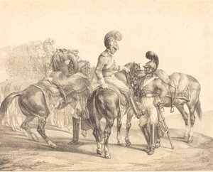 Et parti av livgarder av Theodore Gericault