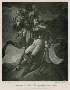 En såret kurassier forlater banen av Theodore Gericault
