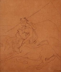 Araber som holder hodet til sin døende hest av Theodore Gericault