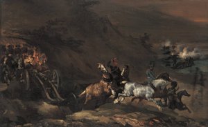 Fremrykkende artilleri av Theodore Gericault