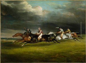 Hesteveddeløp (derbyet i 1821 på Epsom av Theodore Gericault