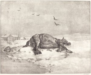 Død hest av Theodore Gericault