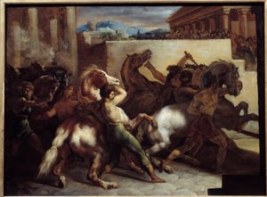 Gratis hesteveddeløp i Roma Maleri av Theodore Gericault (1791-1824) 1817 Søn. 0,45x0,6 m av Theodore Gericault