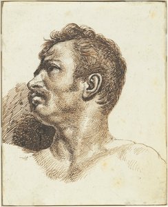 Hodet til en mann [forsiden] av Theodore Gericault