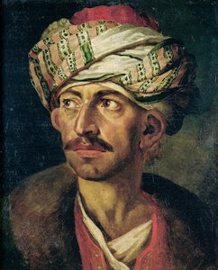 Leder av en orientalsk eller portrett som antas å være Mustapha, ca. 1819-21