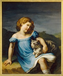 Louise Vernet som barn. Louise Vernet, datter av Horace Vernet og fremtidig kone til den franske maleren Paul Delaroche ... av Theodore Gericault