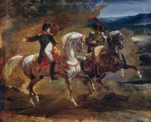 Napoleon Bonaparte gir ordre til overordnet offiser, maleri tilskrevet Theodore Gericault, Napoleonskrigene av Theodore Gericault