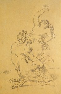 Nymfe og Satyr av Theodore Gericault