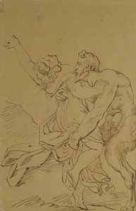 Nymfe og Satyr av Theodore Gericault