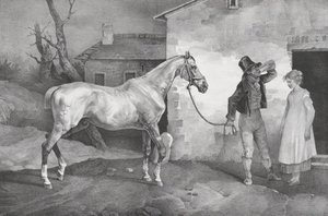 Gammel hest ved en vertshusdør, 1822. av Theodore Gericault