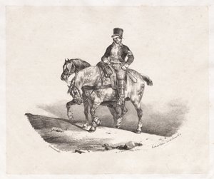 Postmann eller to spennede hester, 1823. av Theodore Gericault