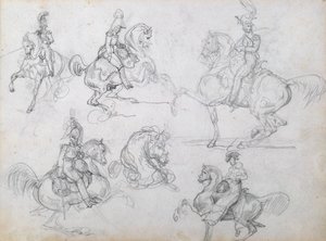 Ryttere på steikende hester av Theodore Gericault