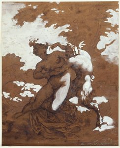 Satyr og nymfe av Theodore Gericault