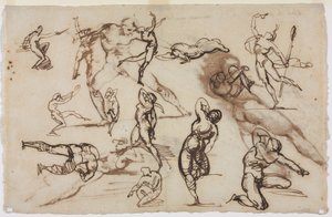 Skisserark (baksiden) av Theodore Gericault