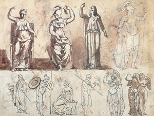 Studie fra antikke modeller av Theodore Gericault