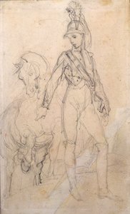 Studie av en drage og hesten hans av Theodore Gericault