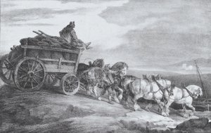 The Coal Waggon [sic.], 1821. av Theodore Gericault