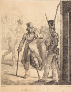 Den sveitsiske vaktmannen ved Louvre (Le factionnaire Suisse au Louvre) av Theodore Gericault