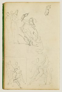 Tre komposisjonsstudier av figurgrupper av Theodore Gericault