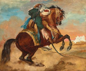 Turk montert på kastanjefarget hest, ca. 1810 (olje på lerret) av Theodore Gericault