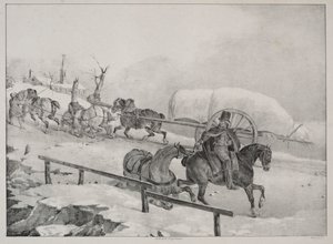 Vogner som klatrer en bakke av Theodore Gericault