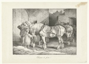 Werkpaarden Gårdshester (tittel på objekt) Fire diverse emner (serietittel) av Theodore Gericault