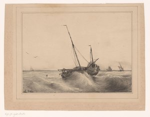 sjølandskap av Theodore Gudin