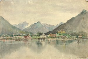 Sitka fra øyene, viser russisk slott, 1888.
