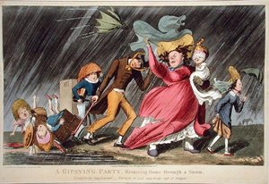 A Gipsying Party Returning Home Through a Storm, utgitt av Thomas McLean, London av Theodore Lane