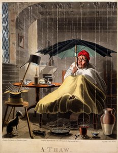 A Thaw, trykk laget av George Hunt, 1827 (håndfarget gravering)