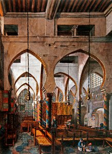 Interiør i en synagoge i Alger