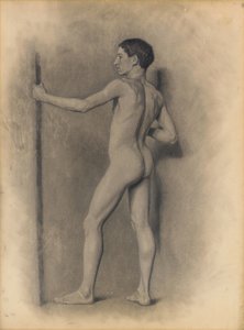 Studie av den mannlige figuren, 1875 av Theodore Robinson