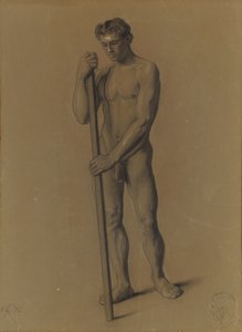 Studie av den mannlige figuren, 1875 av Theodore Robinson
