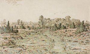 Gangsti i Barbizonnières, 1864 av Pierre Etienne Theodore Rousseau