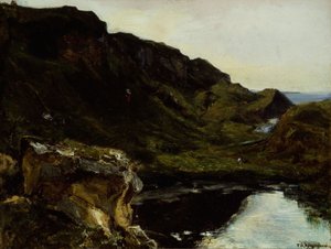 Landskap, ca. 1835 (olje på lerret) av Theodore Rousseau