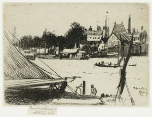 Battersea fra Chelsea av Theodore Roussel